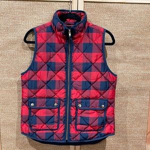 J. Crew navy and red buffalo plaid vest- size small